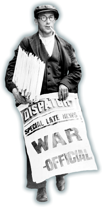 news ad man Image: Newspaper Vendor
