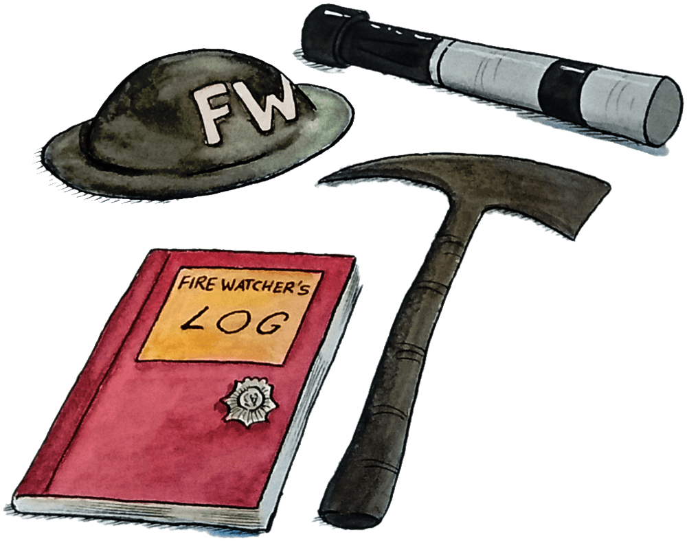 Illustration - WW2 warden's equipment